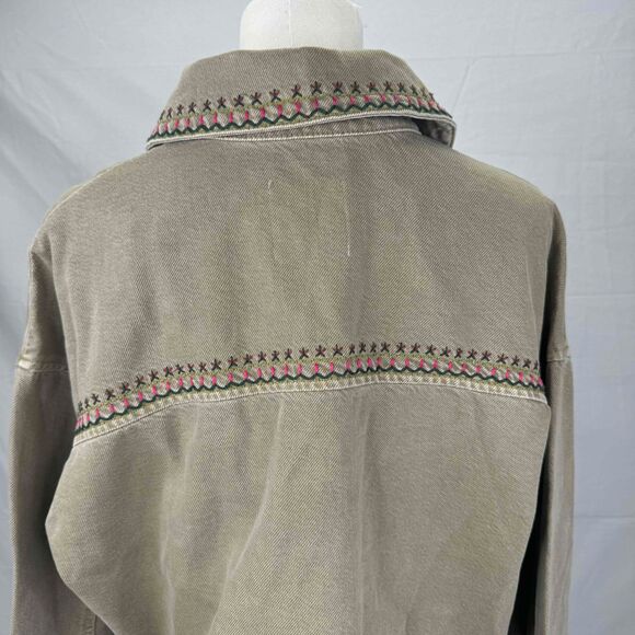 Zara Womens Embroidered Jacket Button Front Oversized Small Western Cowgirl NWOT - Picture 8 of 15